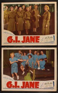 6s894 G.I. JANE 2 LCs '51 Tom Neal, Jean Porter, Iris Adrian, everyone's shouting G.I. love it!