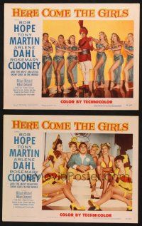6s909 HERE COME THE GIRLS 2 LCs '53 Bob Hope, Tony Martin & most beautiful showgirls!
