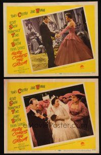 6s910 HERE COMES THE GROOM 2 LCs '51 Bing Crosby, Jane Wyman, Alexis Smith, Robert Keith!