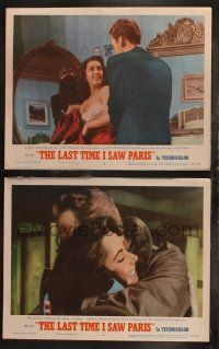 6s922 LAST TIME I SAW PARIS 2 LCs '54 wonderful images of romantic Elizabeth Taylor & Van Johnson!