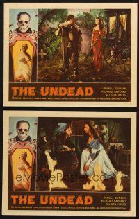 6s988 UNDEAD 2 LCs '57 Roger Corman, cool images of sexy Allison Hayes & Pamela Duncan!