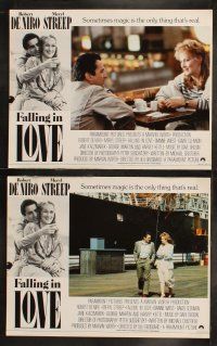 6s152 FALLING IN LOVE 8 English LCs '84 wonderful romantic images of Robert De Niro, Meryl Streep!