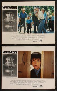 6s491 WITNESS 8 English LCs '85 cop Harrison Ford in Amish country, directed by Peter Weir!
