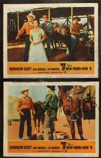 6s663 7 MEN FROM NOW 4 LCs '56 Budd Boetticher, cowboy Randolph Scott, Lee Marvin, Gail Russell!