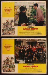6s667 ANIMAL HOUSE 4 LCs '78 John Belushi, Landis classic, w/ top cast portrait by frat house!