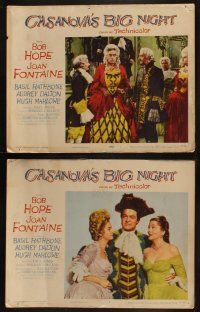 6s511 CASANOVA'S BIG NIGHT 7 LCs '54 great images of Bob Hope & sexy Joan Fontaine, Basil Rathbone!