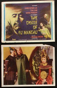 6s024 CASTLE OF FU MANCHU 9 LCs '72 art of Asian villain Christopher Lee, Jess Franco directed