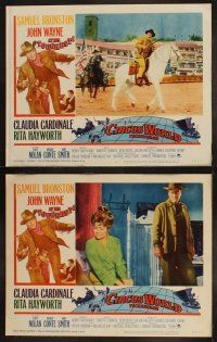 6s102 CIRCUS WORLD 8 LCs '65 big John Wayne, Claudia Cardinale, Rita Hayworth, great images!