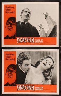 6s133 DRACULA PRINCE OF DARKNESS 8 LCs '66 Hammer, great images of vampire Christopher Lee!