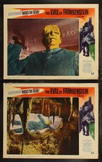 6s147 EVIL OF FRANKENSTEIN 8 LCs '64 Peter Cushing, Hammer, wonderful monster images!