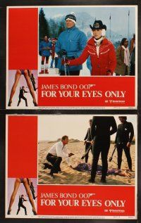 6s166 FOR YOUR EYES ONLY 8 LCs '81 Carole Bouquet & Roger Moore as James Bond 007!