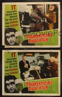 6s773 FRANKENSTEIN'S DAUGHTER 3 LCs '58 wacky B-horror monster art and images!