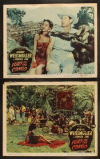 6s692 FURY OF THE CONGO 4 LCs '51 great images of Johnny Weissmuller as Jungle Jim!