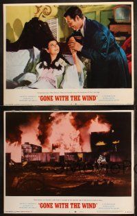 6s696 GONE WITH THE WIND 4 LCs R68 Vivien Leigh, Clark Gable, burning Atlanta, Civil War classic!