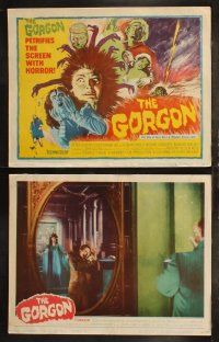 6s185 GORGON 8 LCs '64 Peter Cushing, Terence Fisher directed Hammer horror, wonderful TC art!