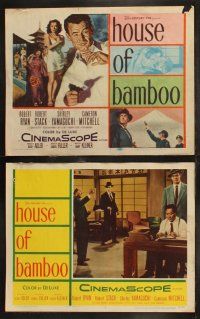 6s217 HOUSE OF BAMBOO 8 LCs '55 Sam Fuller, Robert Ryan, Robert Stack, Sessue Hayakawa