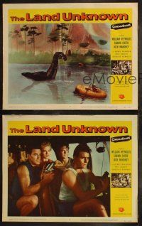 6s791 LAND UNKNOWN 3 LCs '57 a paradise of hidden terrors, cool dinosaur special effects image!