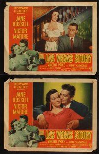 6s533 LAS VEGAS STORY 7 LCs '52 images of Victor Mature & sexy Jane Russell w/ Carmichael!