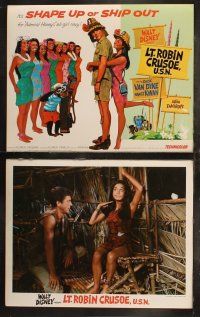 6s276 LT. ROBIN CRUSOE, U.S.N. 8 LCs R74 Disney, cool art of Dick Van Dyke & sexy island babes!