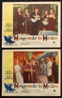 6s591 MASQUERADE IN MEXICO 6 LCs '46 up of romantic images with Dorothy Lamour & Arturo de Cordova!