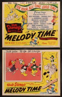 6s299 MELODY TIME 8 LCs '48 Walt Disney, cool cartoon art of Pecos Bill, Little Toot & more!