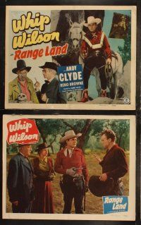 6s542 RANGE LAND 7 LCs '49 great full-length image of Whip Wilson standing by his horse!