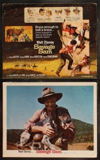 6s386 SAVAGE SAM 8 LCs '63 Disney, art of boy & dog fighting Native American, Old Yeller sequel!