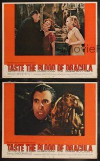 6s827 TASTE THE BLOOD OF DRACULA 3 LCs '70 great images of vampire Christopher Lee, Hammer horror!