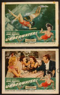 6s740 UNDERWATER 4 LCs '55 Howard Hughes, sexiest skin diver Jane Russell, Gilbert Roland!