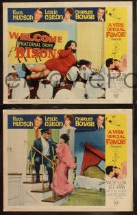 6s836 VERY SPECIAL FAVOR 3 LCs '65 Charles Boyer, Rock Hudson, sexy Leslie Caron!