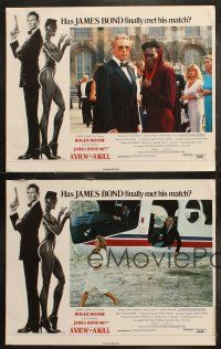6s742 VIEW TO A KILL 4 English LCs '85 James Bond, Christopher Walken, Grace Jones, different!