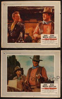 6s743 WAR WAGON 4 LCs '67 cowboy western images of big John Wayne & Kirk Douglas in action!