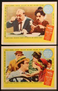 6s615 YESTERDAY & TODAY 6 LCs '53 classic old-time silent stars including Chaplin & Harold Lloyd!