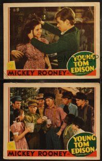 6s841 YOUNG TOM EDISON 3 LCs '46 cool images of young inventor Mickey Rooney!