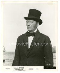 6t363 BARBARIAN & THE GEISHA 8.25x10 still '58 close up of John Wayne in top hat & formal suit!