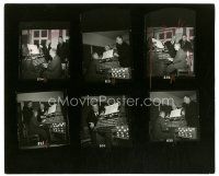 6t389 BIRDS 8.25x10 contact sheet '63 six images of Hitchcock with sound designers Sala & Gassmann