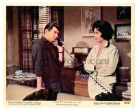 6t208 BUTTERFIELD 8 color 8x10 still #6 '60 c/u of Elizabeth Taylor with Eddie Fisher on phone!