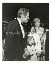 6t443 CHARLTON HESTON 8x10 still '71 taking his wife & kids to premiere of Disney's Aristocats!