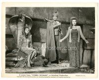 6t457 COBRA WOMAN 8x10.25 still '44 Lon Chaney Jr., Maria Montez, Collier & giant snake statue!