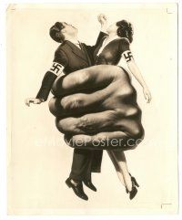 6t463 CONFESSIONS OF A NAZI SPY 8.25x10 still '39 art of Nazi sympathizers squeezed by giant fist!