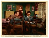 6t230 DRAGNET color 8x10 still #11 '54 pretty Ann Robinson watches Jack Webb & Ben Alexander!