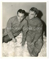 6t526 EACH DAWN I DIE 8x10 still '39 close up of tough convicts James Cagney & George Raft!