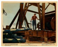 6t238 GIANT color 8x10 still #9 '56 best image of James Dean standing on oil rig, George Stevens