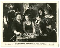 6t642 HUNCHBACK OF NOTRE DAME 8x10.25 still '39 gypsy Maureen O'Hara w/ Thomas Mitchell at hideout
