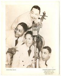 6t660 INK SPOTS 8x10.25 music publicity still '40s original four members performing at microphone!