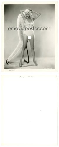 6t093 JAYNE MANSFIELD 8x10 still '50s sexy full-length image in skimpy too-tight swimsuit!