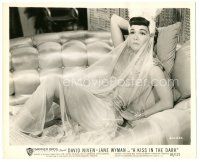 6t699 KISS IN THE DARK 8x10 still '49 close up of sexy Jane Wyman in harem girl outfit on couch!