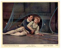 6t251 LES GIRLS color 8x10 still #10 '57 Gene Kelly & Taina Elg entwined on floor under netting!