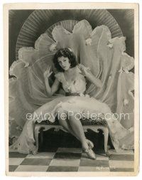 6t124 LILLIAN ROTH 8x10 key book still '30s seated portrait in lacy gown with deco background!
