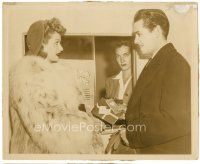 6t723 LOOK WHO'S LAUGHING 8.25x10 still '41 pretty Lucille Ball at premiere w/ husband Desi Arnaz!